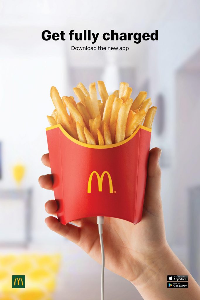 McDonald’s cria anúncios para promover a nova App da Marca